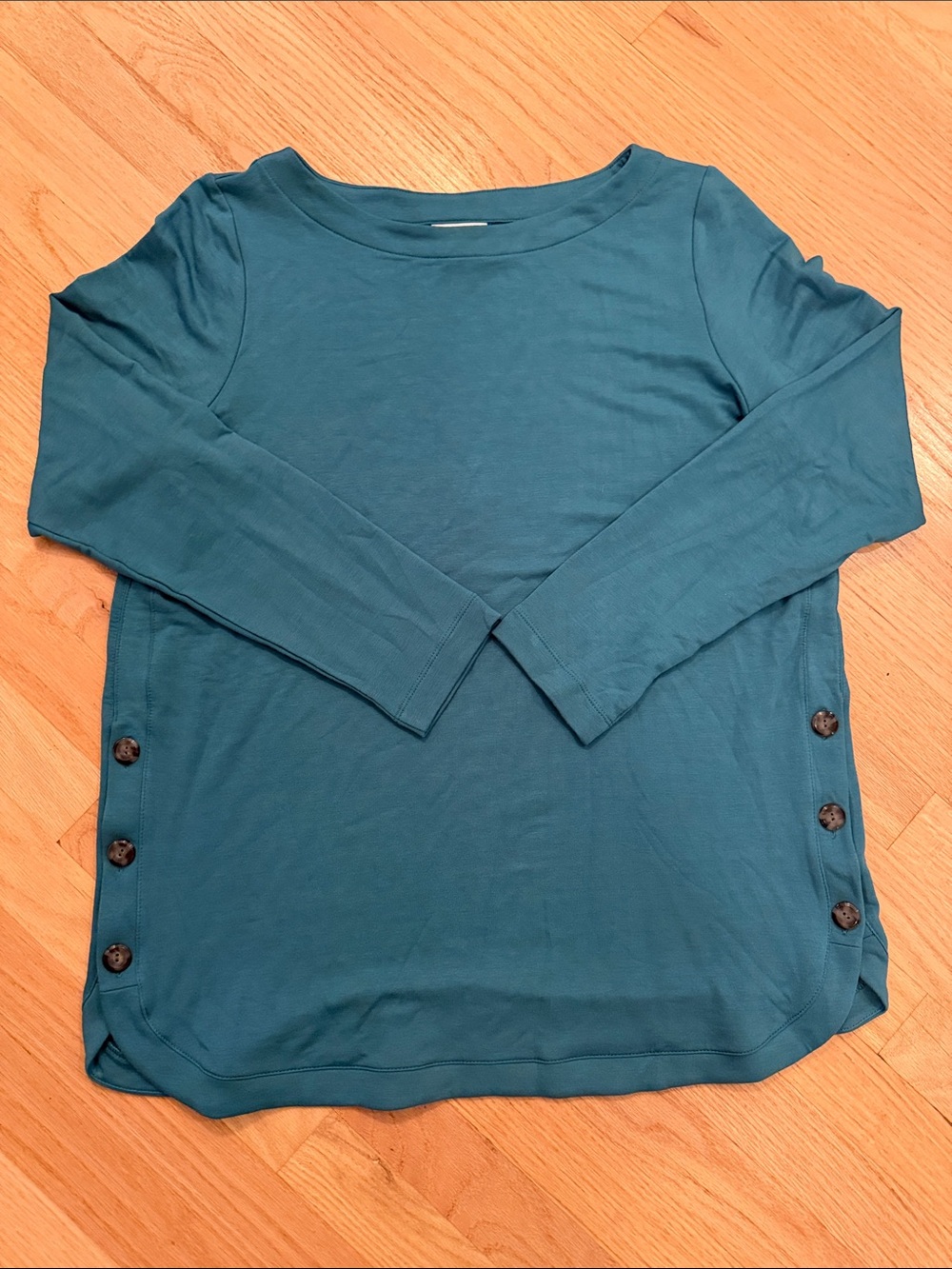 J. Jill Women’s Teal Long-Sleeve Button-Side Top